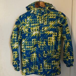 Columbia Kids Geometric Blue and Yellow Jacket